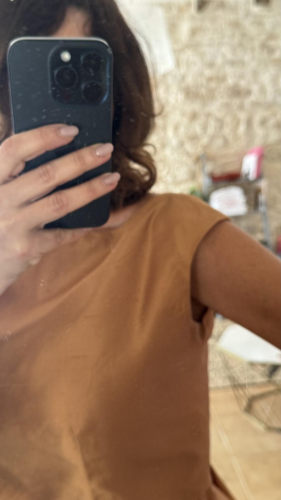 Camel Dress Shantung pura seta