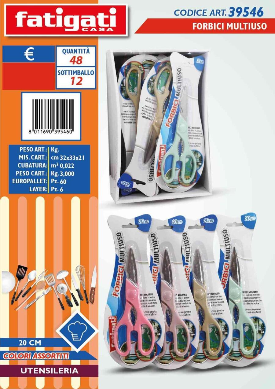 FATIGATI FORBICI MULTIUSO DA 20 cm
 [Conf.da 12 pezzi]