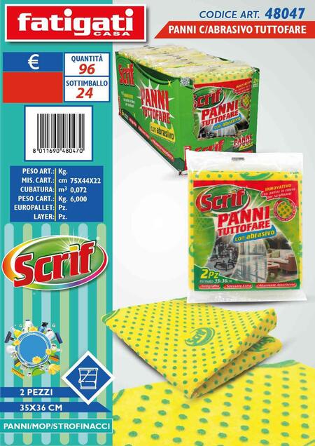 FATIGATI PANNO ABRASIVO TUTTOFARE DA 2 PEZZI cm 35x36
 [Conf.da 24x2]