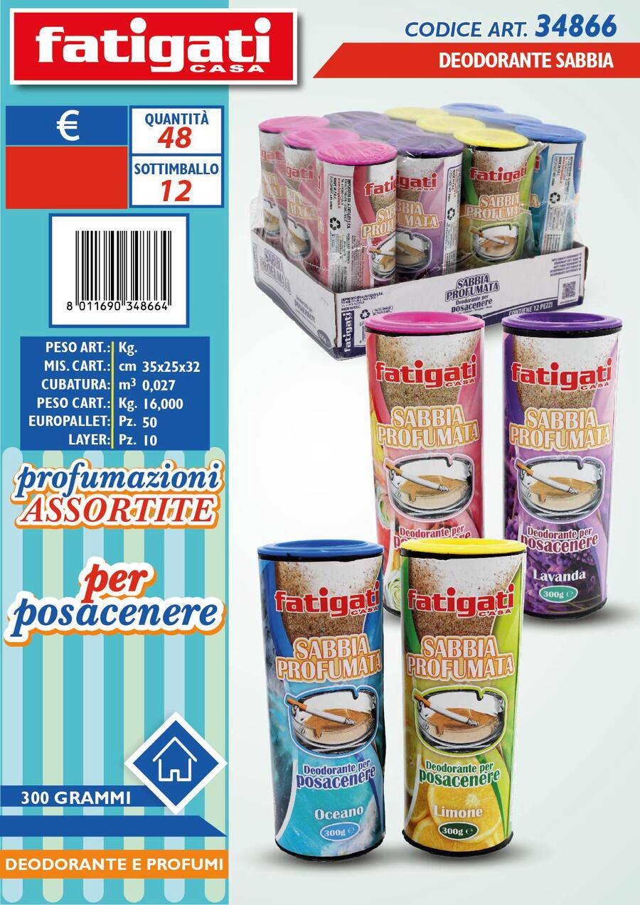 FATIGATI DEODORANTE SABBIA DA 300 gr
 [Conf.da 12 pezzi]
