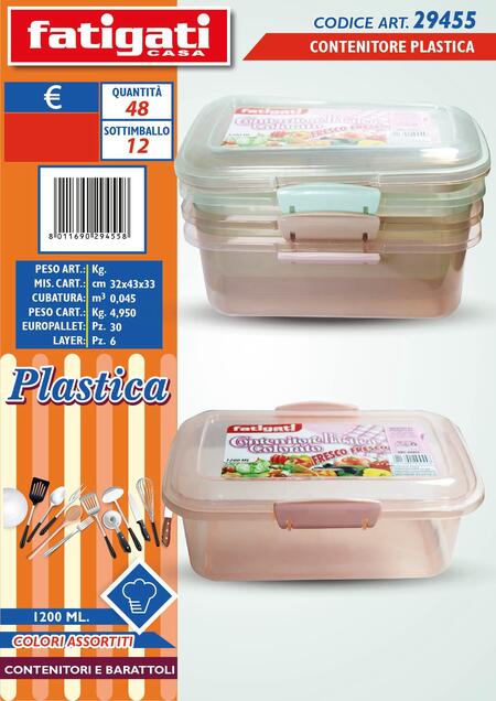 FATIGATI CONTENITORE PLASTICA DA 1200 ml
 [Conf.da 12 pezzi]