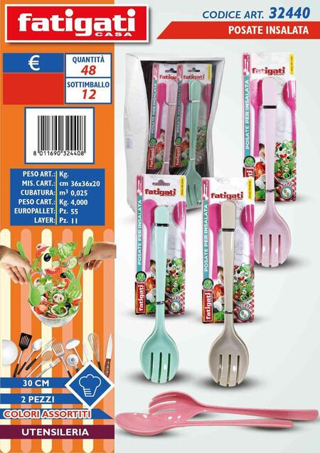 FATIGATI POSATA INSALATA KIT DA 2 PEZZI cm 30
 [Conf.da 12 kit]