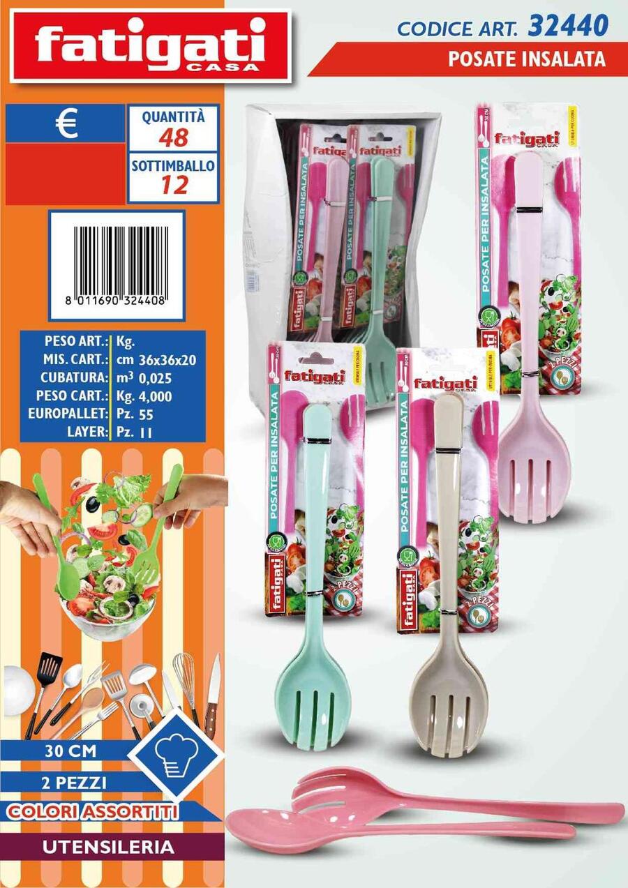 FATIGATI POSATA INSALATA KIT DA 2 PEZZI cm 30
 [Conf.da 12 kit]