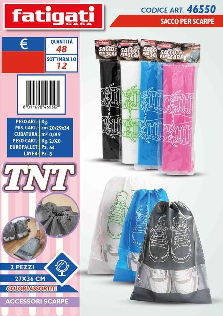FATIGATI SACCO PER SCARPE cm 27x36
 [Conf.da 12 pezzi]