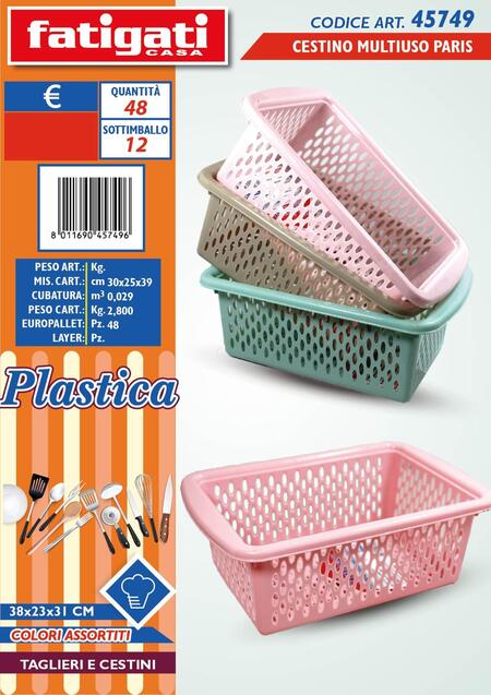 FATIGATI CESTINO MULTIUSO PARIS cm 38x23x31
 [Conf.da 12 pezzi]
