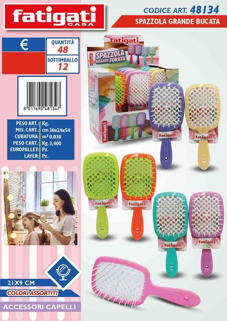 FATIGATI SPAZZOLA GRANDE BUCATA cm 21x9
 [Conf.da 12 pezzi]