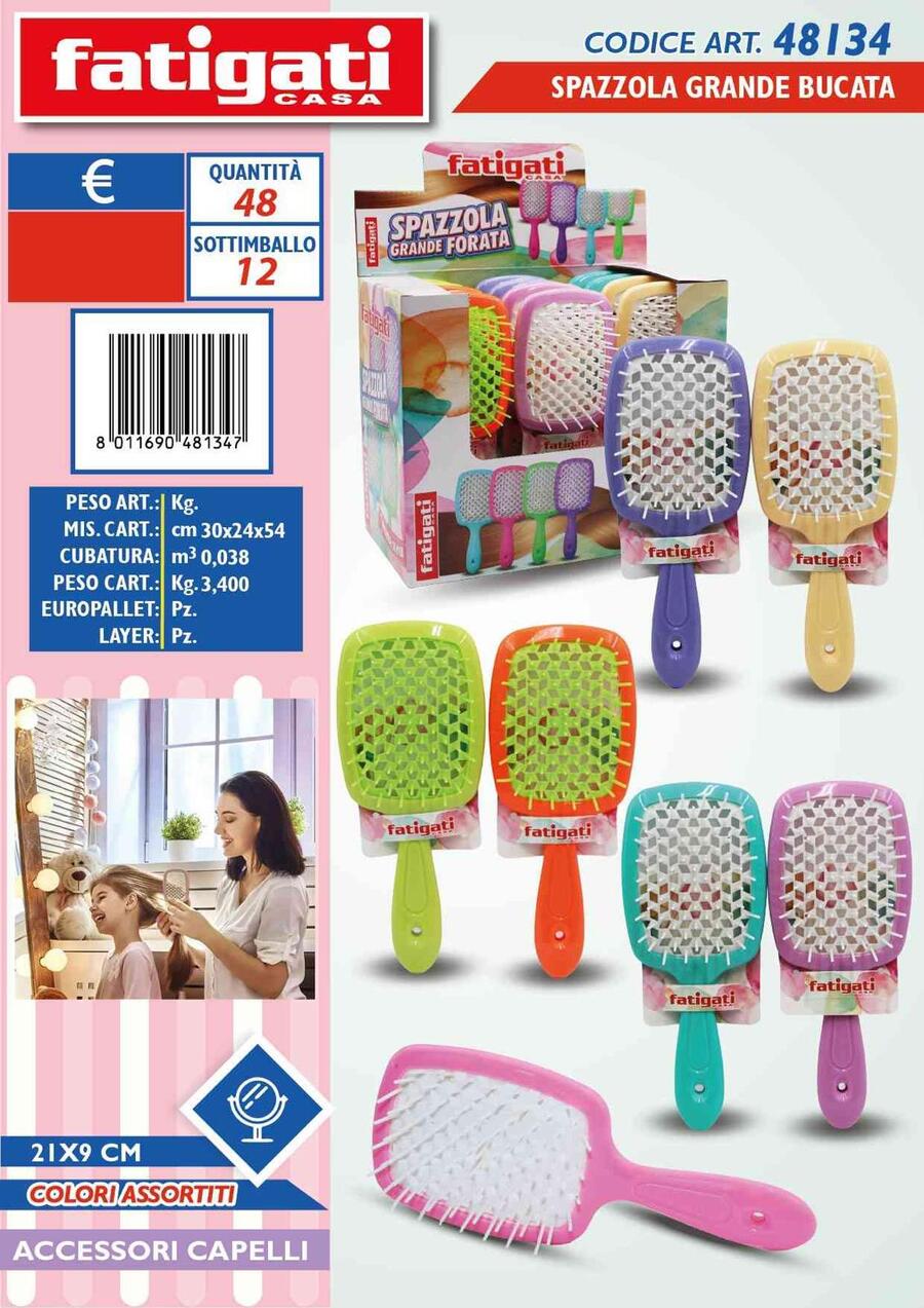 FATIGATI SPAZZOLA GRANDE BUCATA cm 21x9
 [Conf.da 12 pezzi]