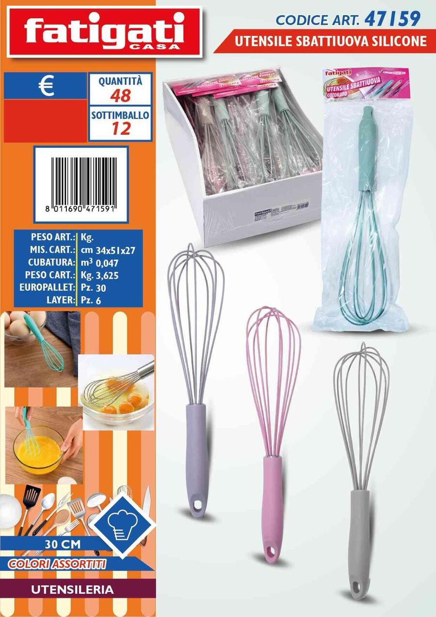 FATIGATI SBATTIUOVA IN SILICONE 
 [Conf.da 12 pezzi]