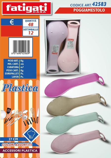 FATIGATI POGGIAMESTOLO IN PLASTICA 27 cm
 [Conf.12 pezzi]
