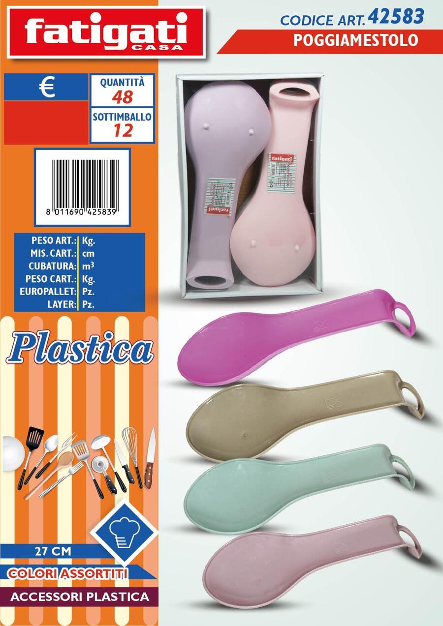 FATIGATI POGGIAMESTOLO IN PLASTICA 27 cm
 [Conf.12 pezzi]