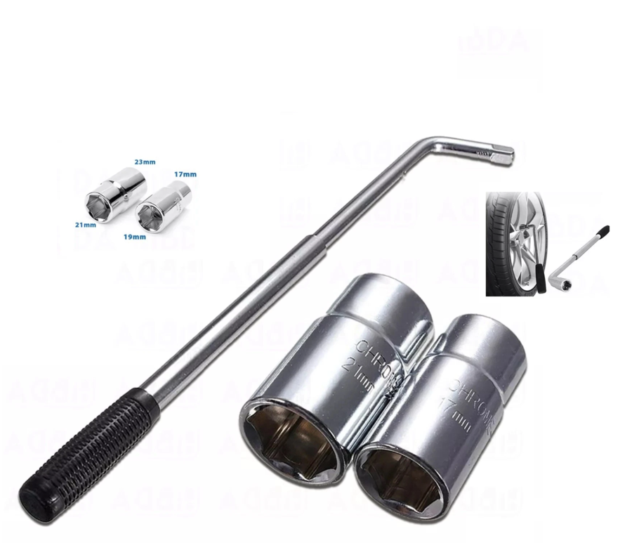 CHIAVE SVITA E AVVITA BULLONI TELESCOPICA SMONTARUOTE AUTO CAMPER 17-19-21-23 mm