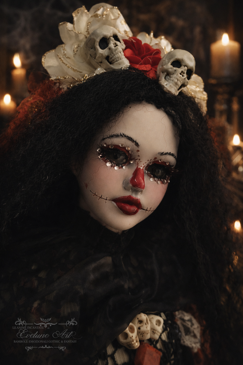 Ximena Santa Muerte pezzo unico in porcellana 