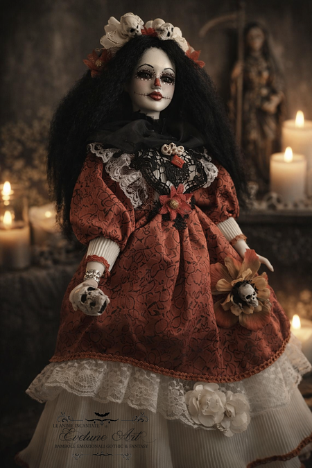 Ximena Santa Muerte pezzo unico in porcellana 