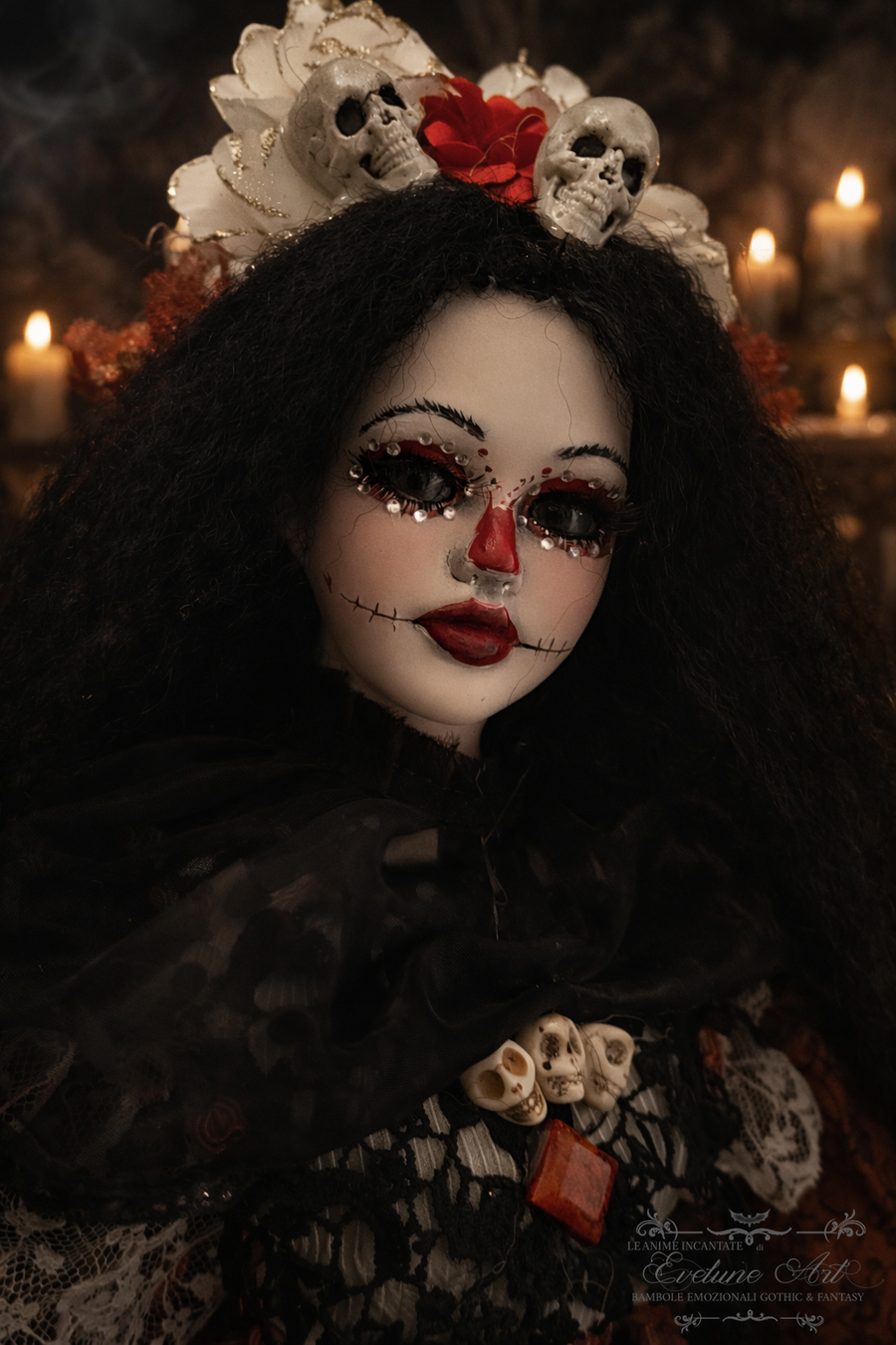 Ximena Santa Muerte pezzo unico in porcellana 