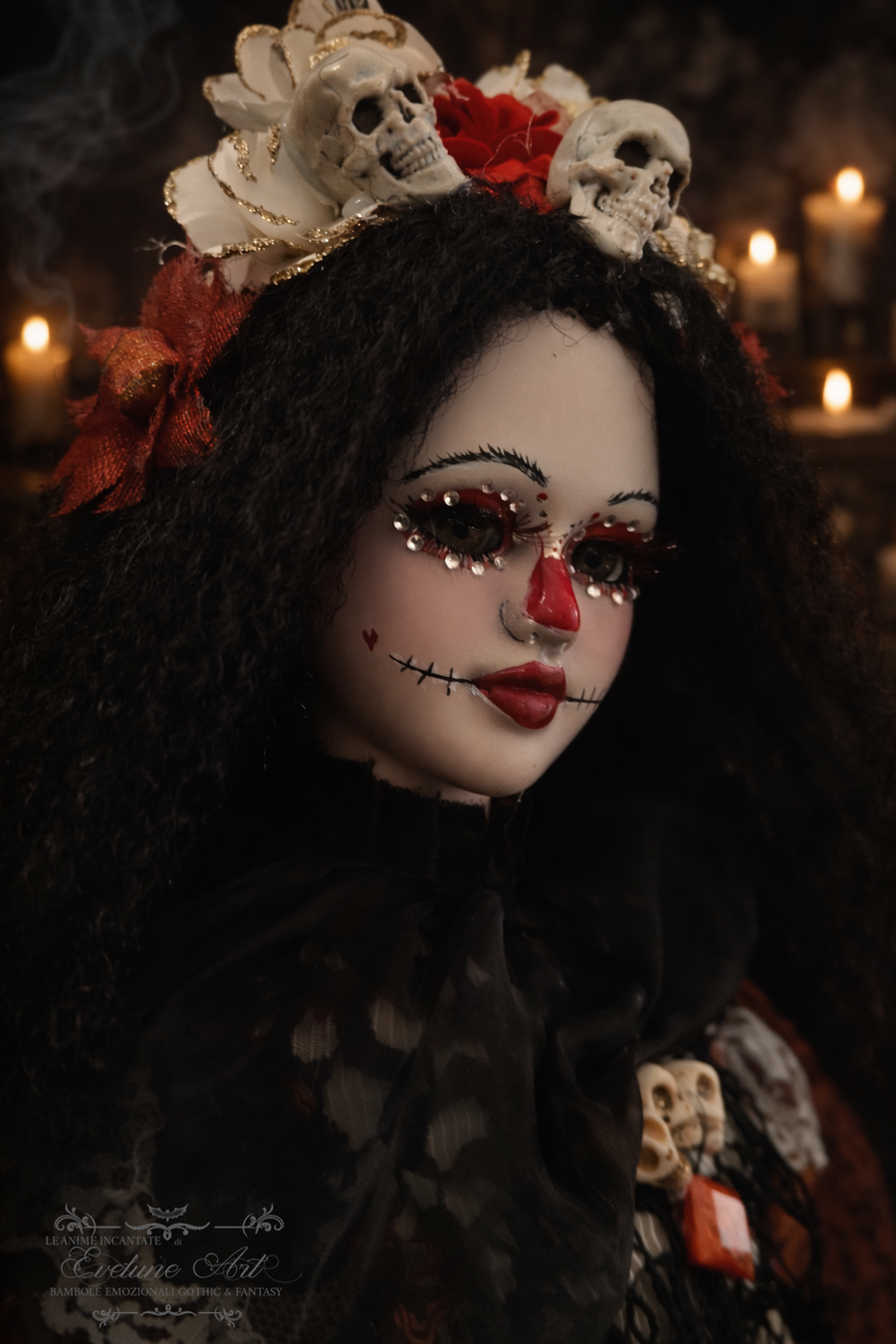 Ximena Santa Muerte pezzo unico in porcellana 