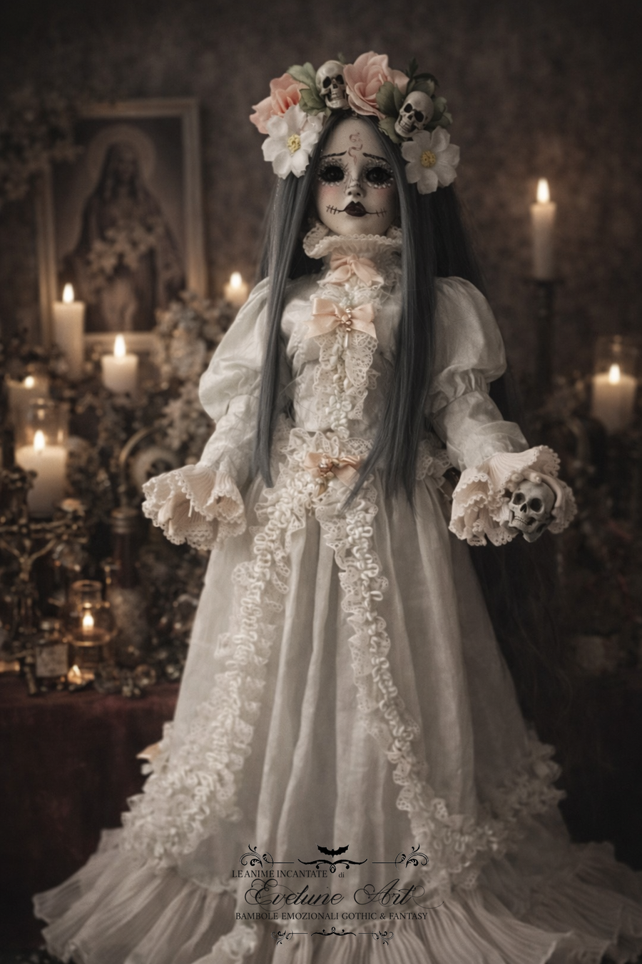 Aura Santa Muerte pezzo unico in porcellana 