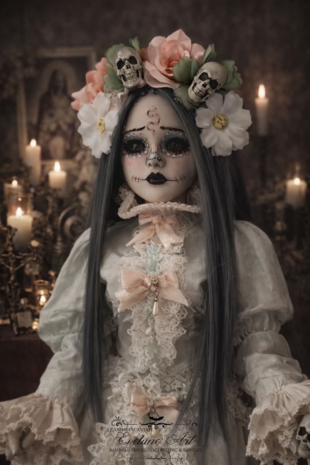 Aura Santa Muerte pezzo unico in porcellana 