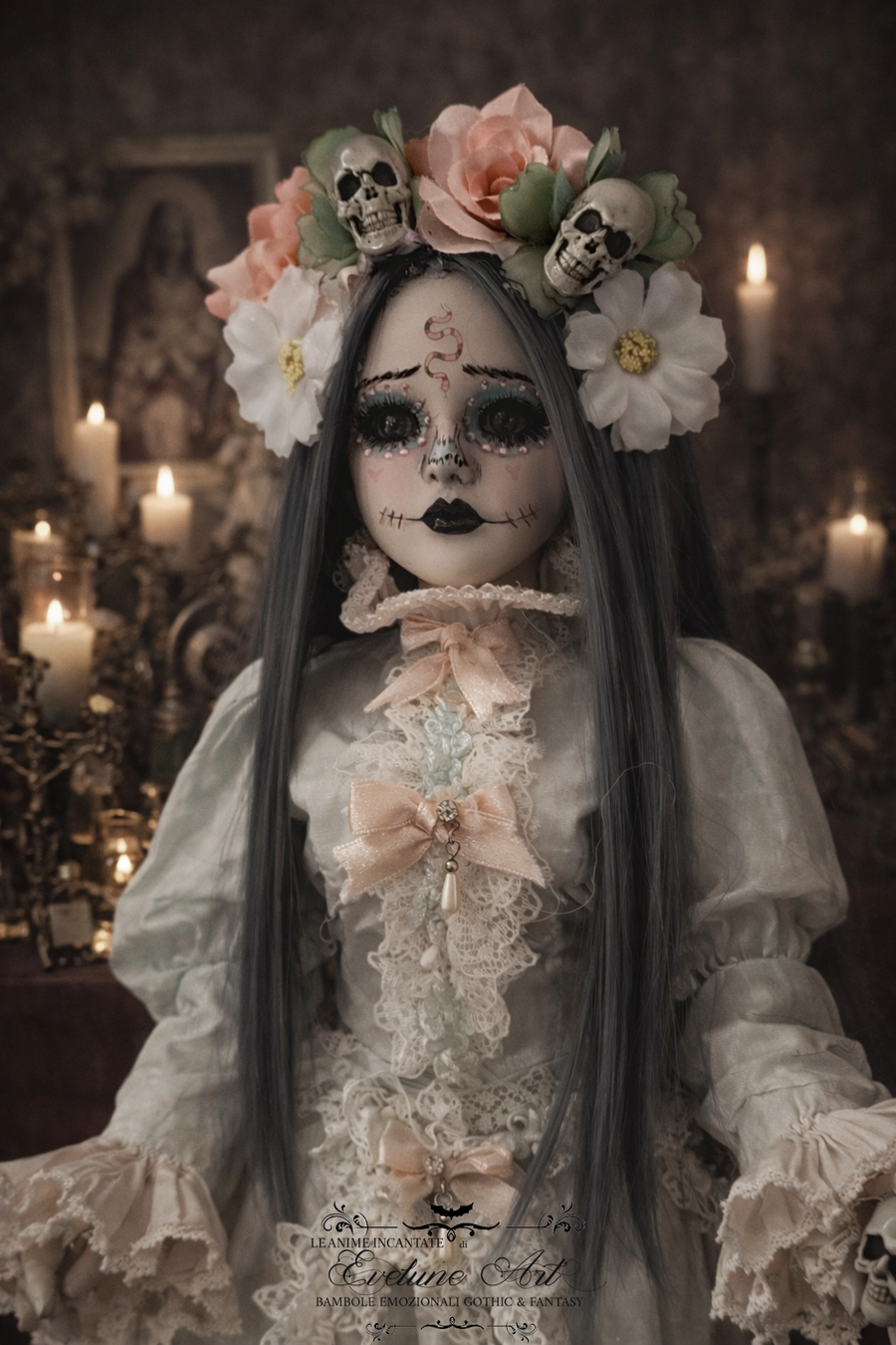 Aura Santa Muerte pezzo unico in porcellana 