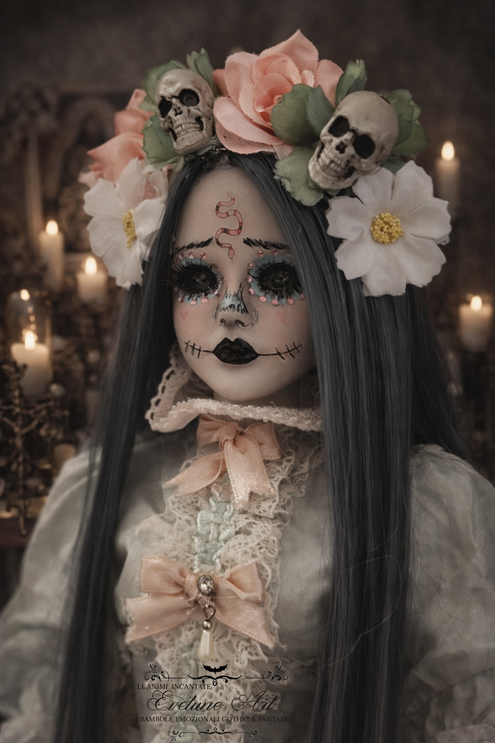 Aura Santa Muerte pezzo unico in porcellana 