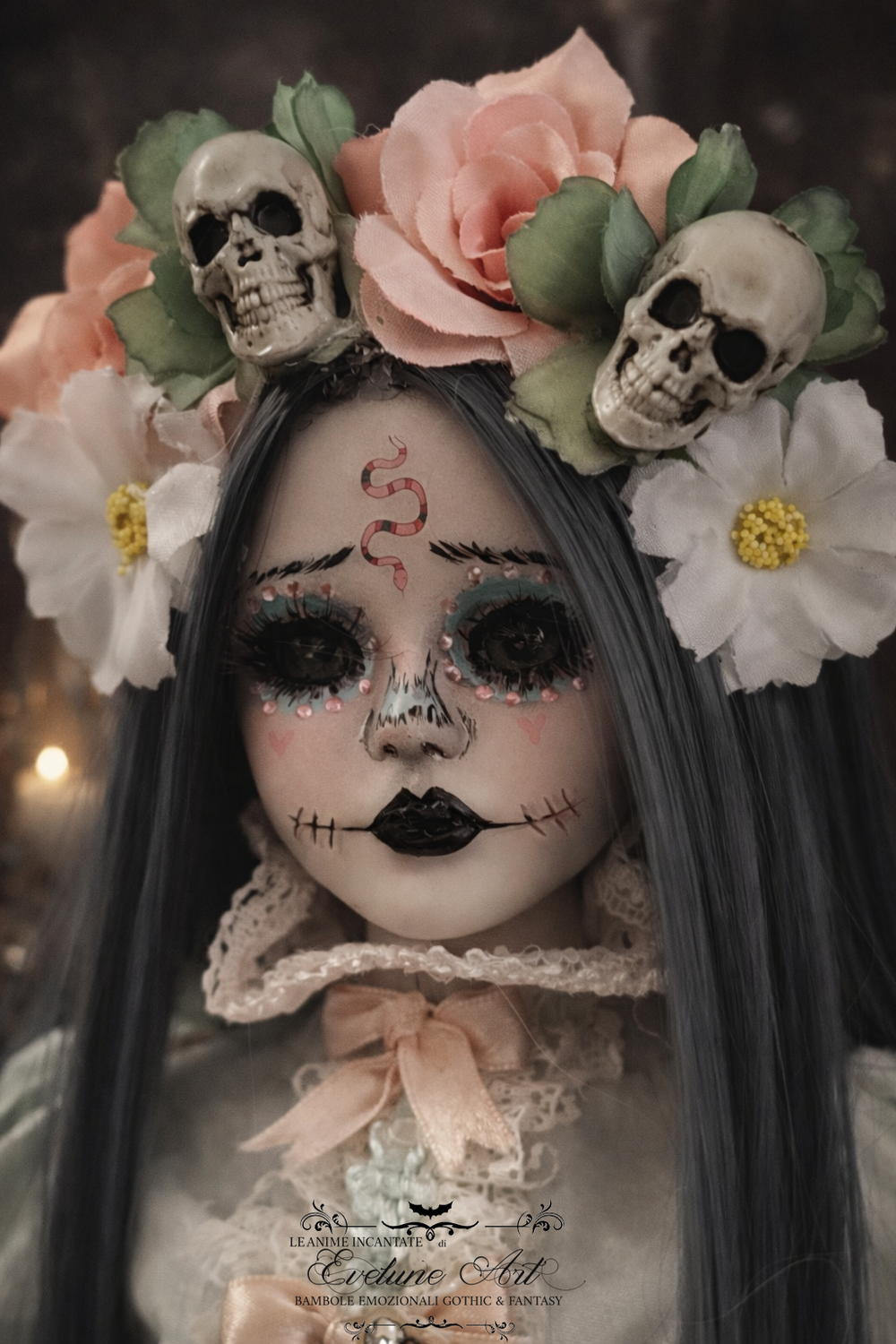 Aura Santa Muerte pezzo unico in porcellana 