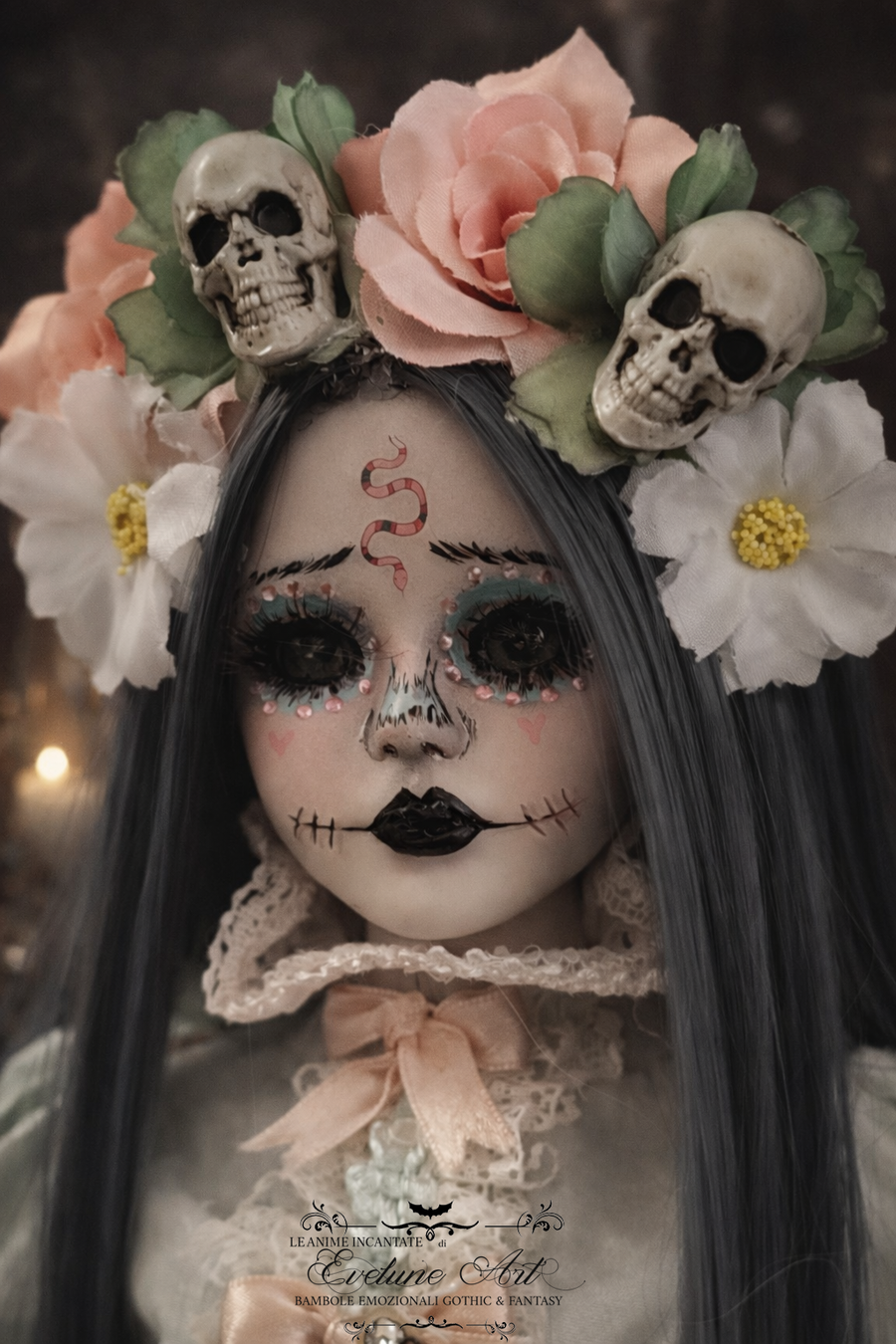 Aura Santa Muerte pezzo unico in porcellana 