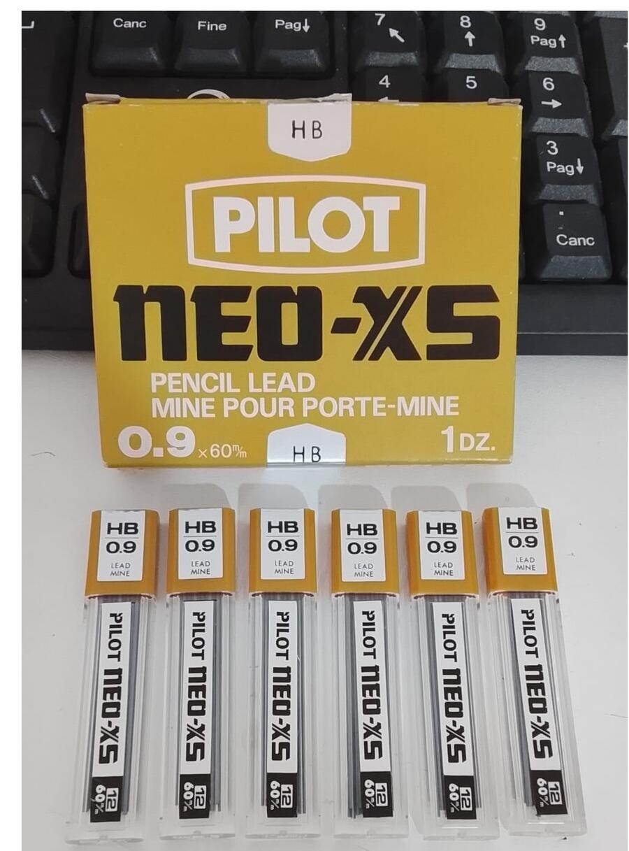 Set 72 Mine Pilot NEO-XS 0.9 HB – Vintage 1973 – Made in Japan – Hi-Polymer (NOS)