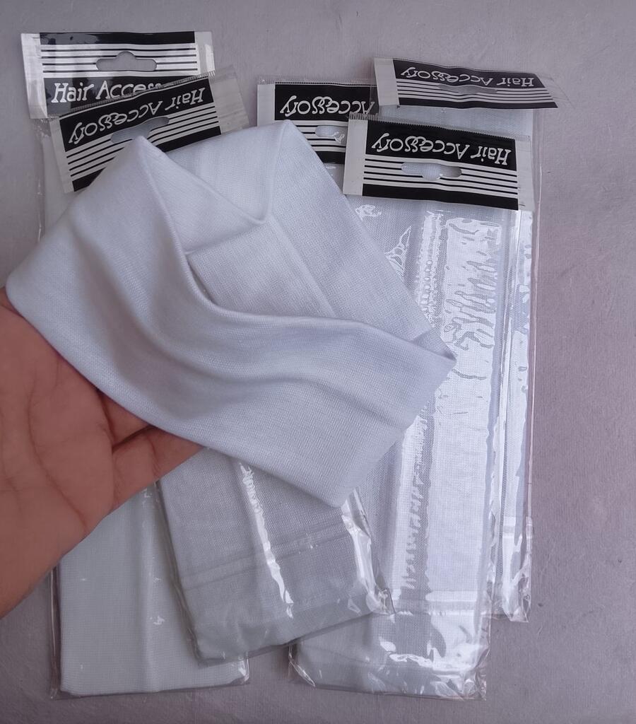 Lotto 6 Fasce Elastiche per Capelli Colore Bianco 