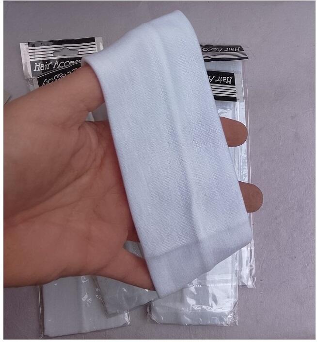 Lotto 6 Fasce Elastiche per Capelli Colore Bianco 