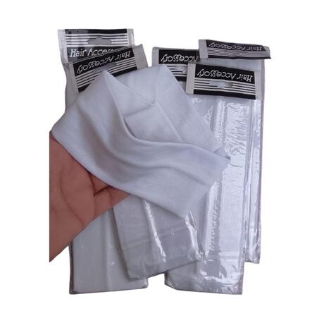 Lotto 6 Fasce Elastiche per Capelli Colore Bianco 