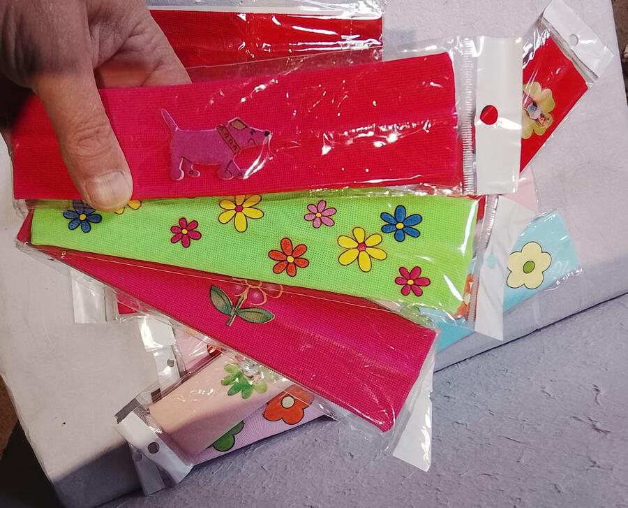 Lotto 6 Fasce Elastiche Bambina con Decorazioni assortite– Colori Assortiti