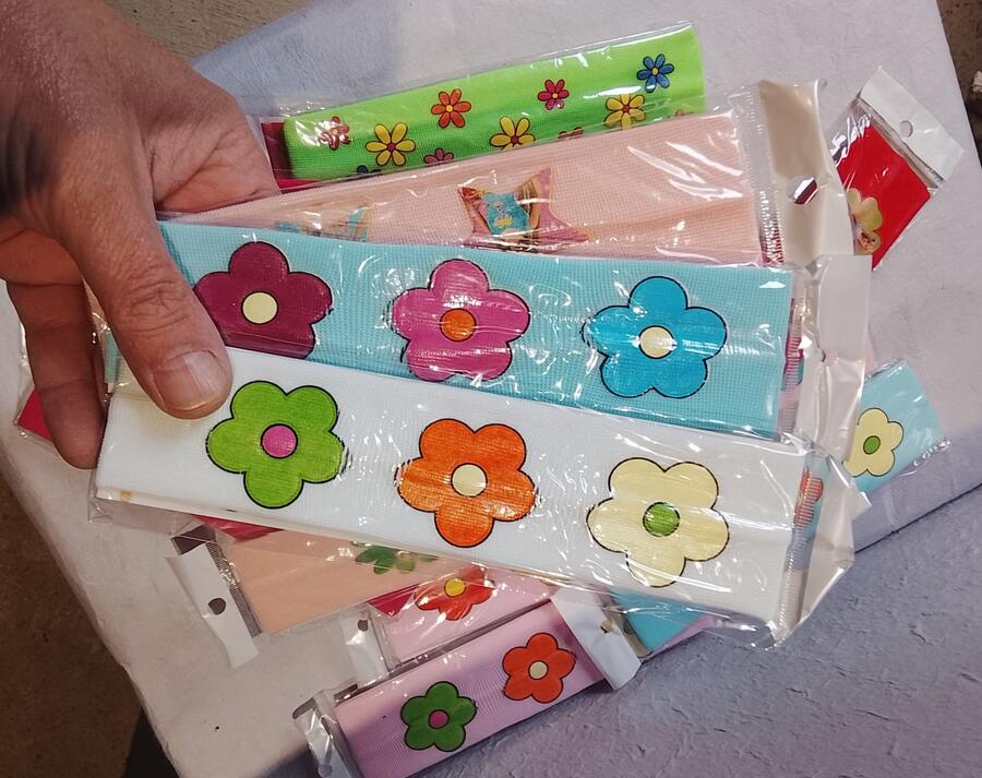 Lotto 6 Fasce Elastiche Bambina con Decorazioni assortite– Colori Assortiti