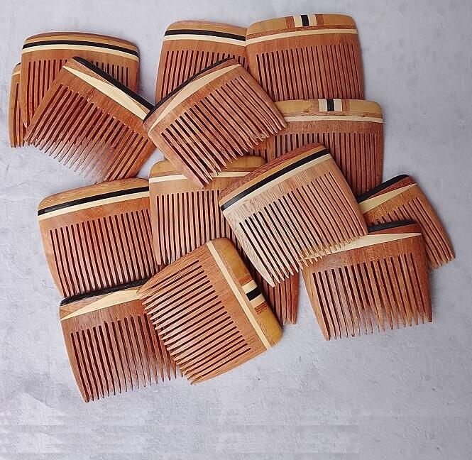 Lotto 6 Fermacapelli Etnici in Legno Modello Boon 004 – Design Artigianale