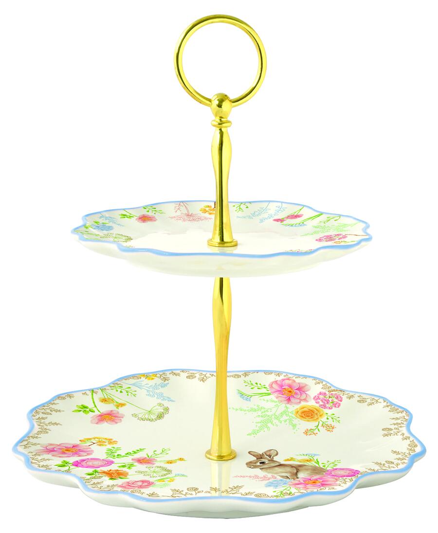 Easy Life - Alzata Due Piani in Porcellana Très Jolie Ø16–Ø21 cm in Colour Box