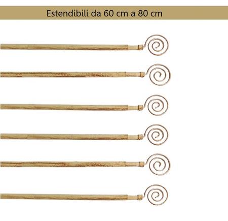 6 Bastoni per Tende Estensibili 60-80 cm - Stile Shabby Chic