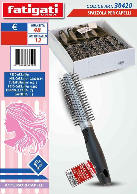 FATIGATI SPAZZOLA PER CAPELLI
 [Conf.da 12 pezzi]