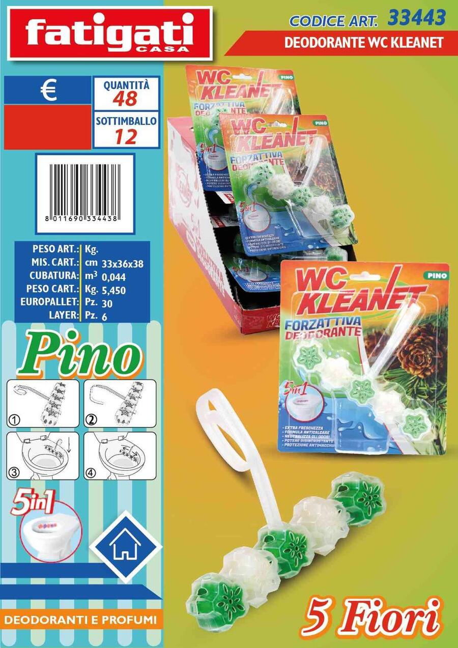 FATIGATI DEODORANTE WC KLEANET 5 FIORI
 [Conf.da 12 pezzi]