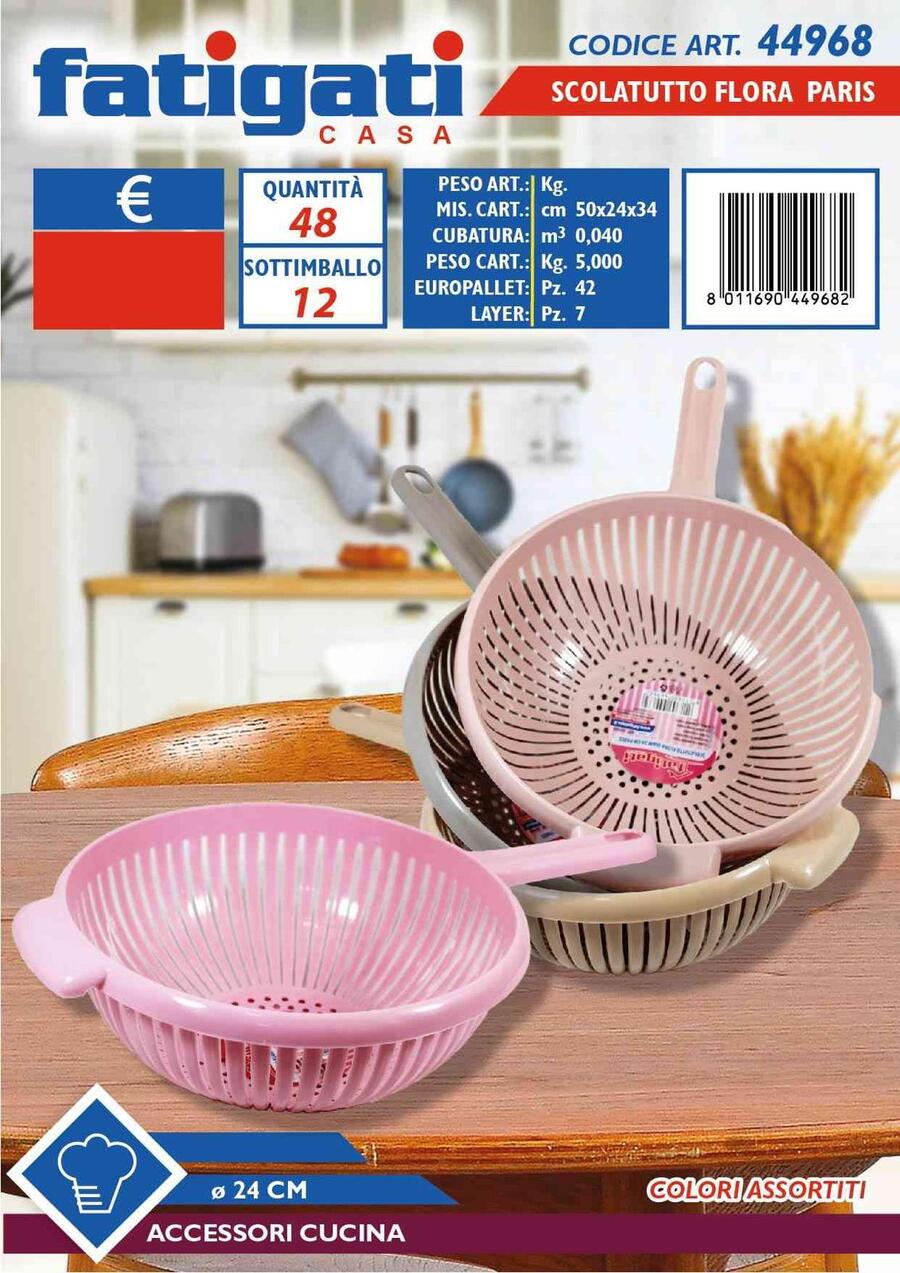 FATIGATI SCOLATUTTO FLORA PARIS diam. 24 cm
 [Conf.da 12 pezzi]