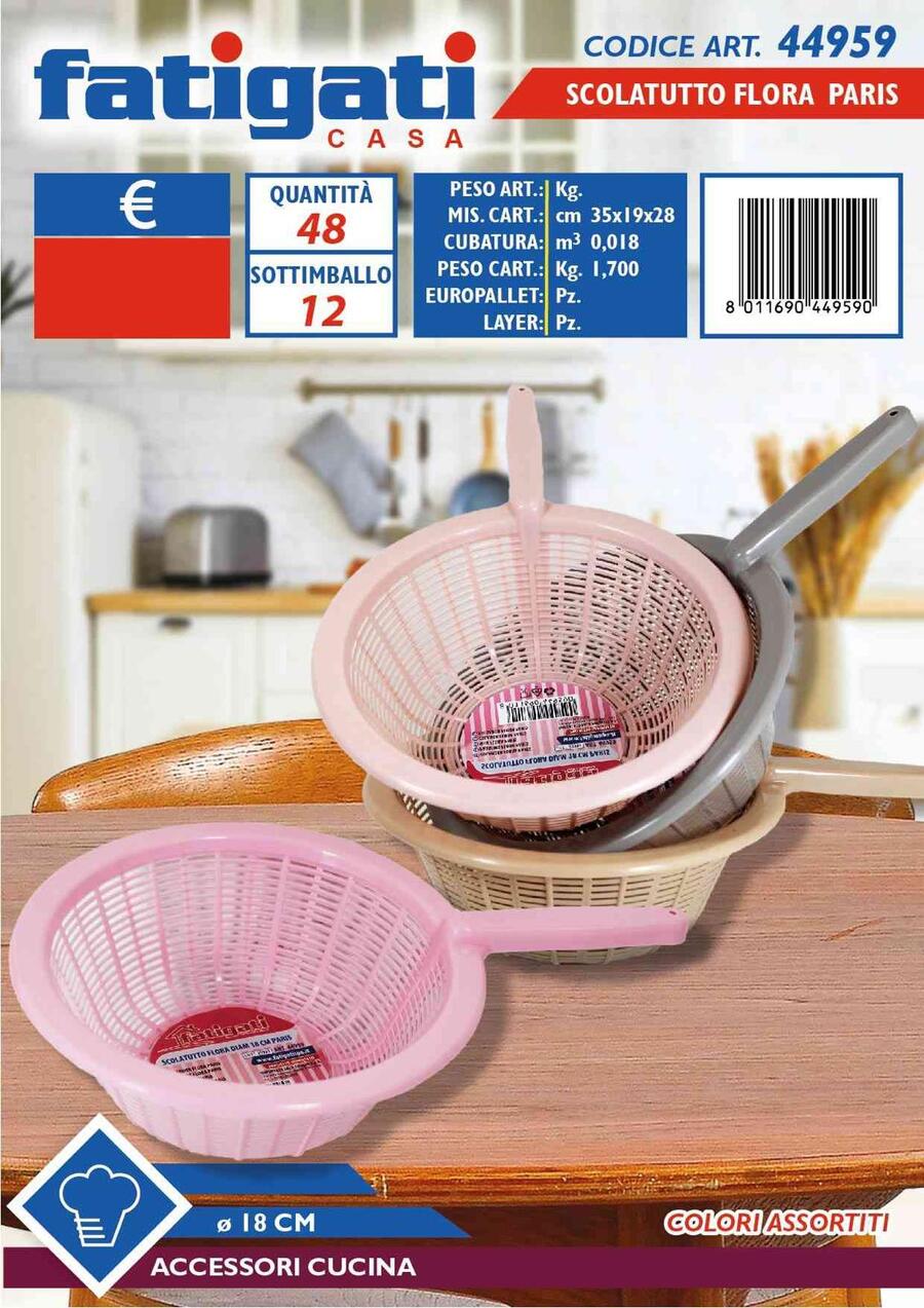 FATIGATI SCOLATUTTO FLORA PARIS diam. 18 cm
 [Conf.da 12 pezzi]