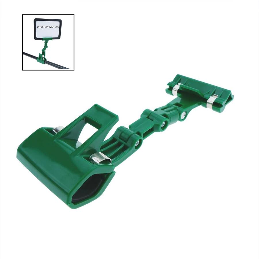 Segnaprezzi Snodabili Multidirezionali con Doppia Clip – Verde Prato