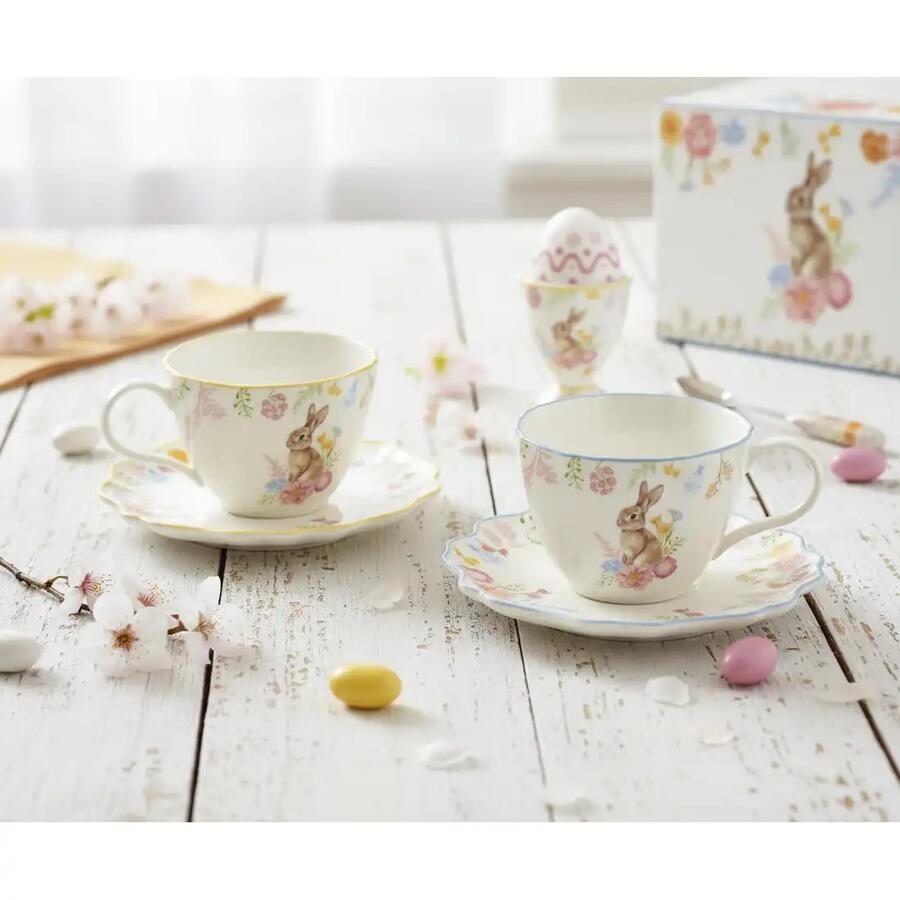 Easy Life - Set 2 Tazze con Piattino 120 ml in Porcellana Très Jolie