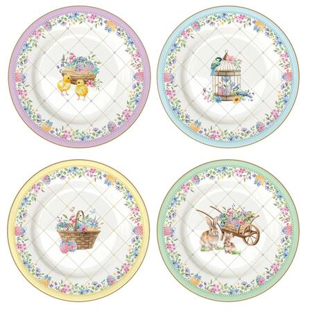 Easy Life - Set 4 Piatti Dessert Ø19 cm in Porcellana Spring Bloom