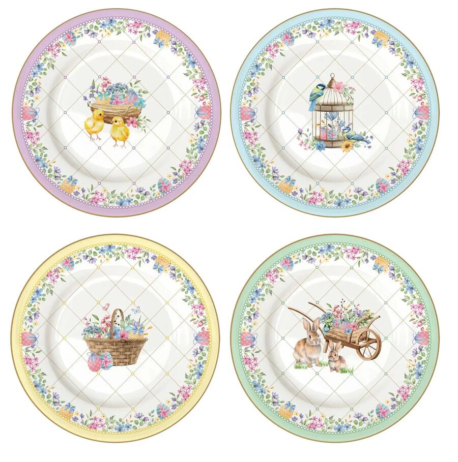 Easy Life - Set 4 Piatti Dessert Ø19 cm in Porcellana Spring Bloom