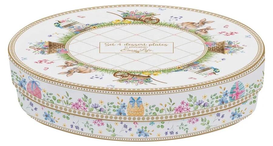 Easy Life - Set 4 Piatti Dessert Ø19 cm in Porcellana Spring Bloom