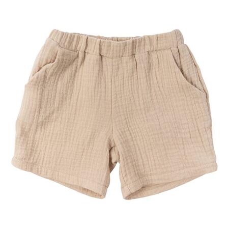 Pantaloncini in Mussola di Cotone Biologico per Bambini – GOTS - Warm Sand