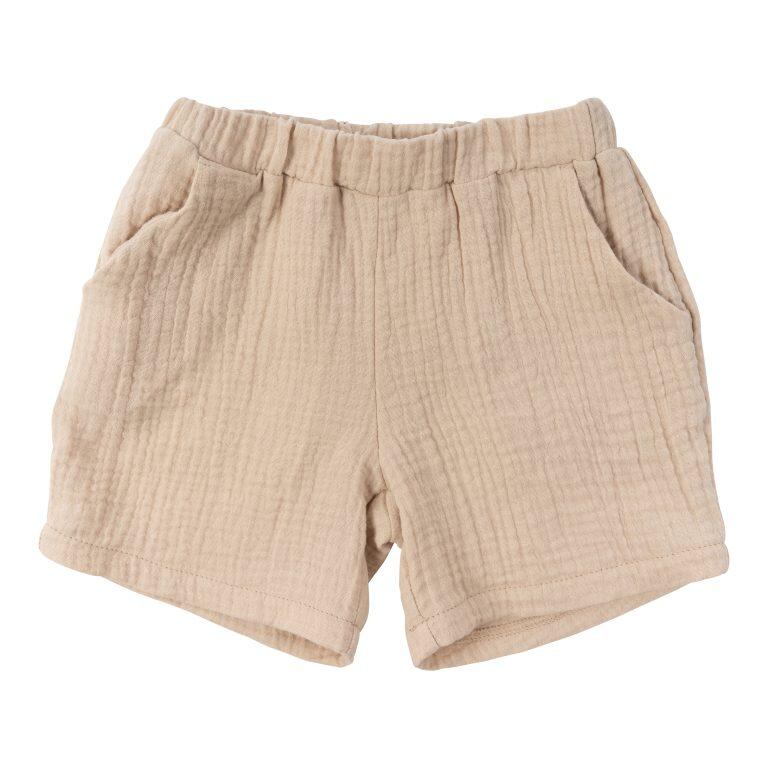 Pantaloncini in Mussola di Cotone Biologico per Bambini – GOTS - Warm Sand