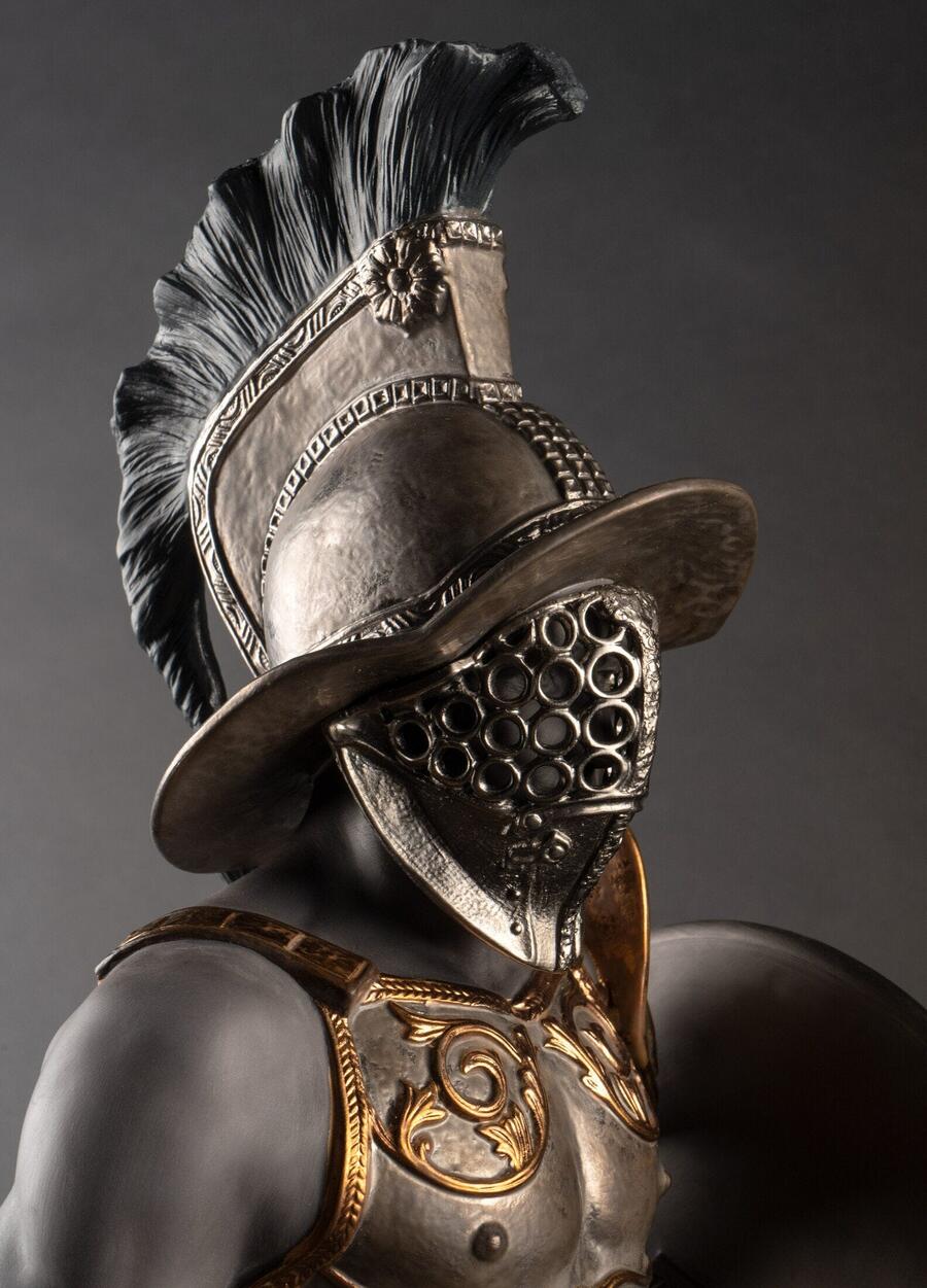 Lladró - Scultura “Gladiatore” – Porcellana Nera Artistica 