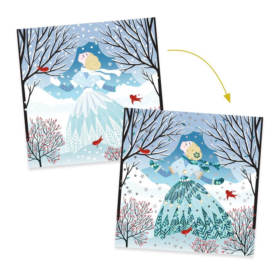 Abiti da decorare con carte metalizzate