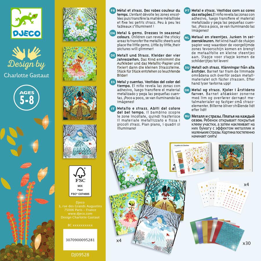 Abiti da decorare con carte metalizzate