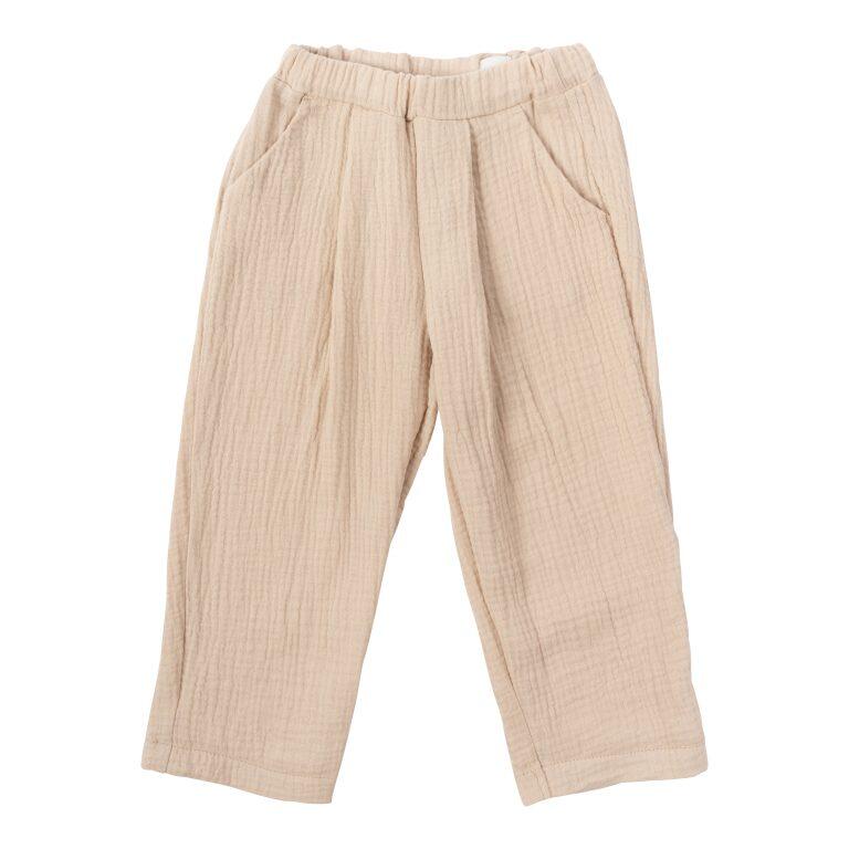 Pantaloni in Mussola di Cotone Biologico – Unisex – GOTS - Warm Sand