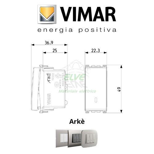 VIMAR - ARKÈ 19008.M Pulsante 1P NO 10A Metal